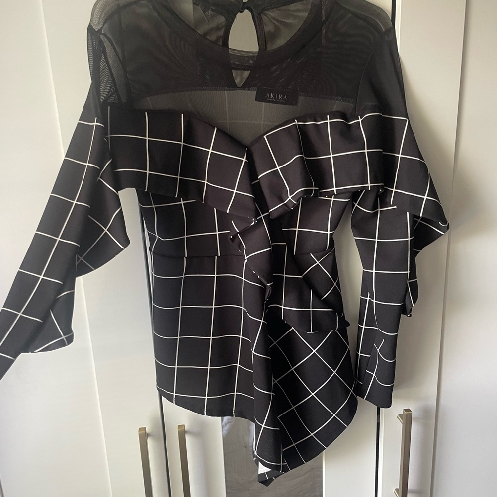 AKIRA peplum asymmetrical top